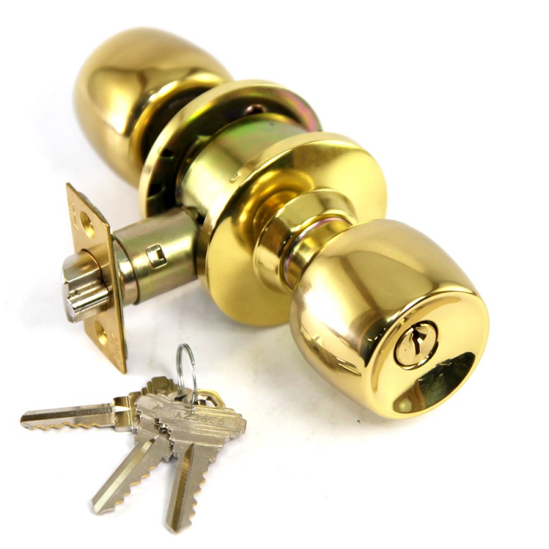 Dorma Entrance Cylindrical Knob Lockset DA3 Demen Finishes US3 Standard Polished Brass